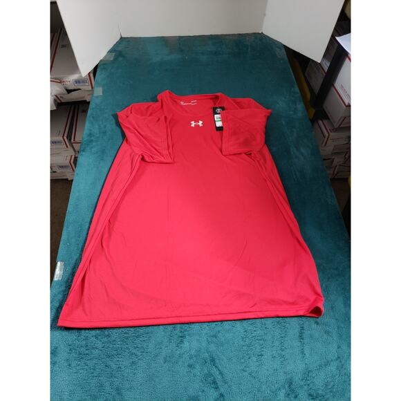 Under Armour Shirt Size Large Mens Red Heatgear Loose Running NWT - Picture 7 of 10